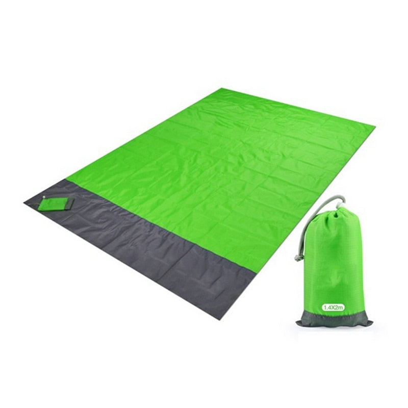 2x2.1m Waterproof Pocket Beach Blanket Folding Camping Mat Mattress Portable Lightweight Mat Outdoor Picnic Mat Sand Beach Mat