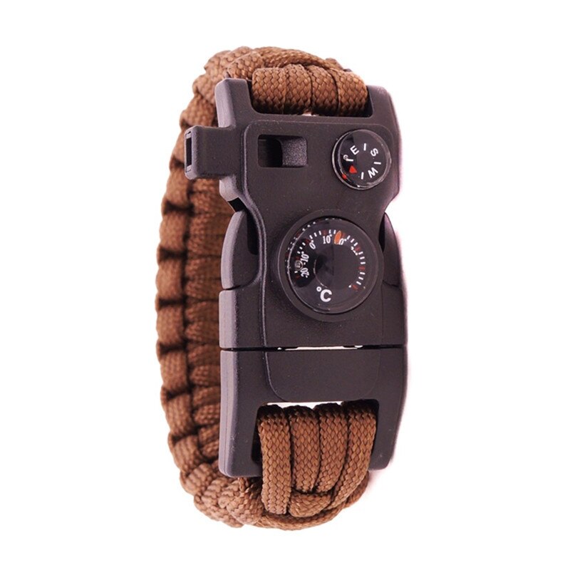 15 In 1 Paracord Survival Bracelet Multi-function Military Emergency Camping Rescue EDC Bracelets Escape Tactics Wrist Strap