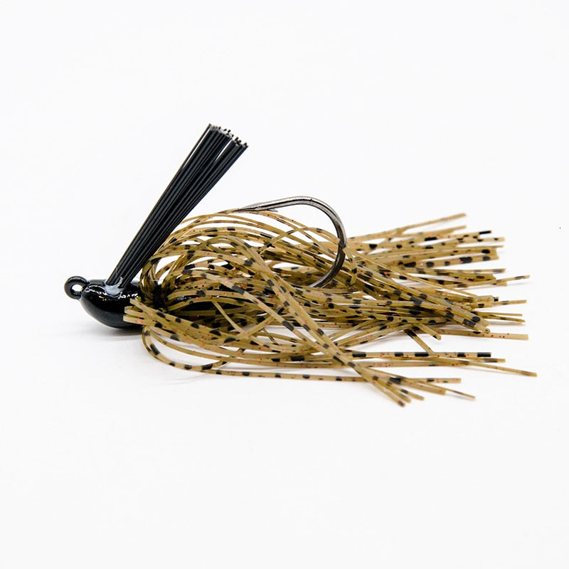 10g weedless football Jig head fishing hooks with weed guard sharp hook silicone skirt bass pike outdoor jigging fishhook