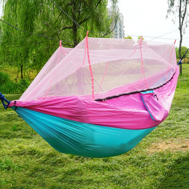 1-2 Person Portable Outdoor Camping Hammock with Mosquito Net