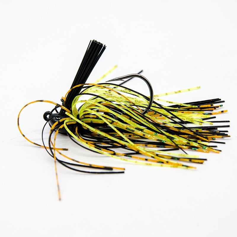 10g weedless football Jig head fishing hooks with weed guard sharp hook silicone skirt bass pike outdoor jigging fishhook