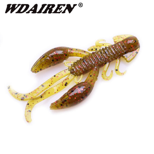 5Pcs Jigging Wobblers Fishing Crawfish Worm soft lure Shrimp Flavor Additive Silicone Artificial Soft bait Walk Fish Bass Pesca