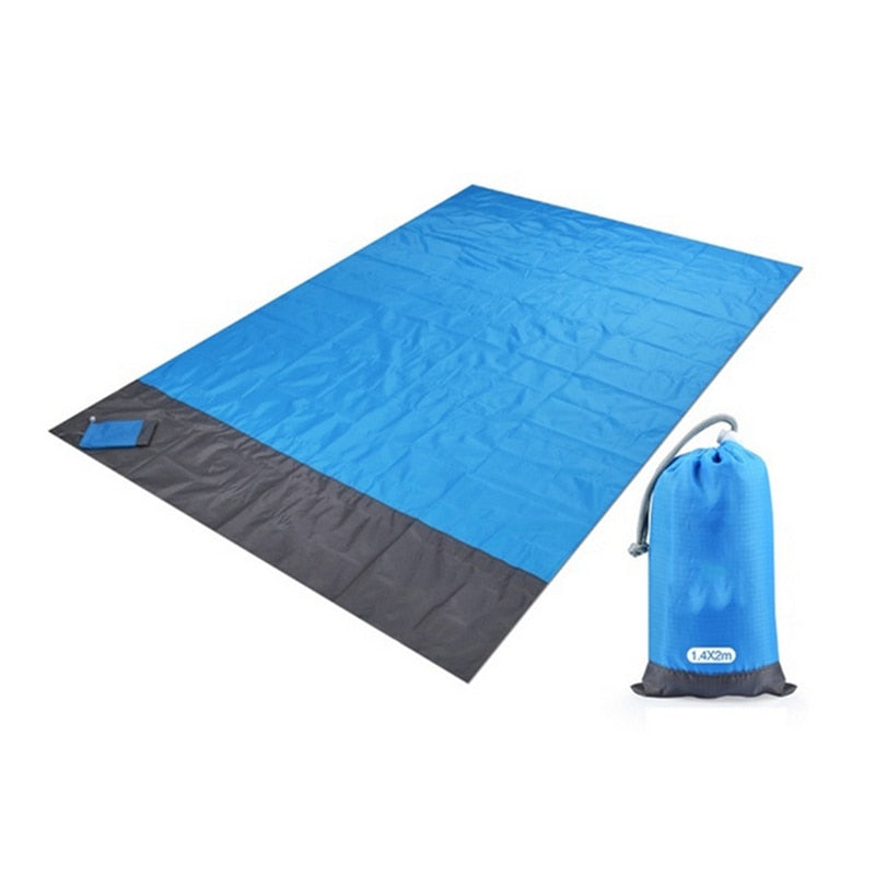 2x2.1m Waterproof Pocket Beach Blanket Folding Camping Mat Mattress Portable Lightweight Mat Outdoor Picnic Mat Sand Beach Mat