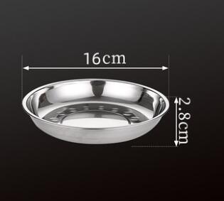 5pcs Camping 14-28cm Dia Stainless Steel Tableware Dinner Plate Food Container Salad Dessert Fruit Services Dish Tray