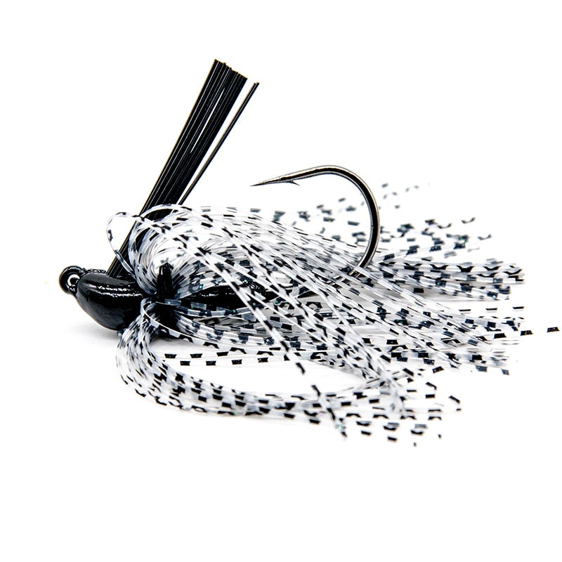 10g weedless football Jig head fishing hooks with weed guard sharp hook silicone skirt bass pike outdoor jigging fishhook