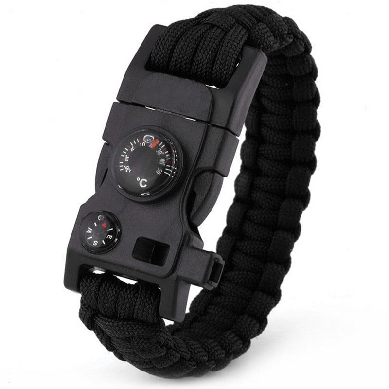 15 In 1 Paracord Survival Bracelet Multi-function Military Emergency Camping Rescue EDC Bracelets Escape Tactics Wrist Strap