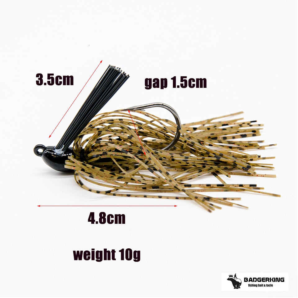 10g weedless football Jig head fishing hooks with weed guard sharp hook silicone skirt bass pike outdoor jigging fishhook