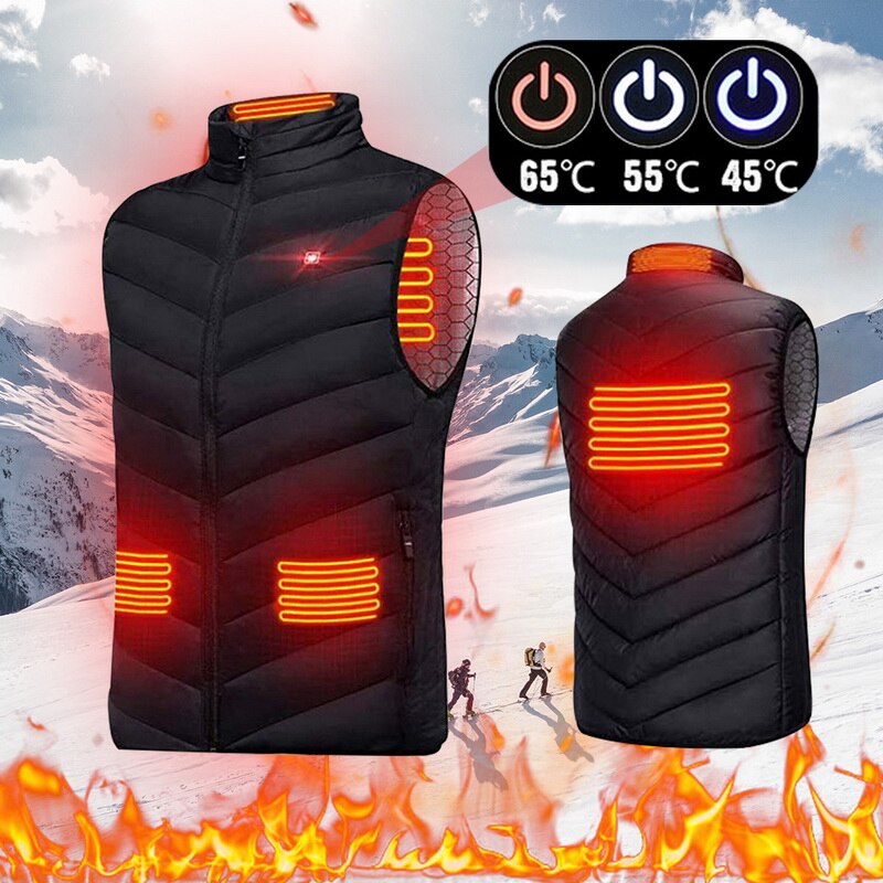 Winter Outdoor Heating Vest 2020 Men Jacket Men Women Winter Electric Thermal Clothing Waistcoat For Sports Hiking Camping Vest