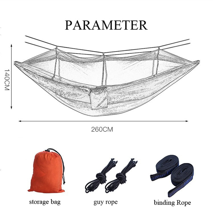 1-2 Person Portable Outdoor Camping Hammock with Mosquito Net