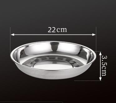 5pcs Camping 14-28cm Dia Stainless Steel Tableware Dinner Plate Food Container Salad Dessert Fruit Services Dish Tray