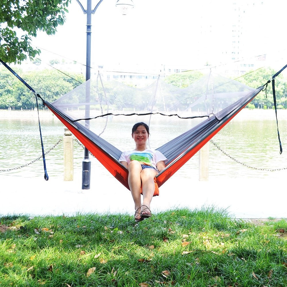 1-2 Person Portable Outdoor Camping Hammock with Mosquito Net