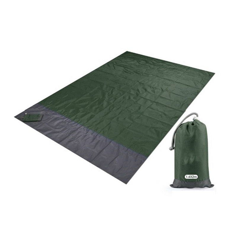 2x2.1m Waterproof Pocket Beach Blanket Folding Camping Mat Mattress Portable Lightweight Mat Outdoor Picnic Mat Sand Beach Mat